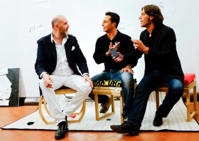 PRODUCT DESIGN "C6oCiFai" Stefano Scarani Designer alla presentazione con il giornalista Giorgio Tartaro e con l'attore Paolo Fosso