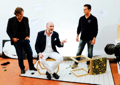 PRODUCT DESIGN "C6oCiFai" Stefano Scarani Designer alla presentazione con il giornalista Giorgio Tartaro e con l'attore Paolo Fosso